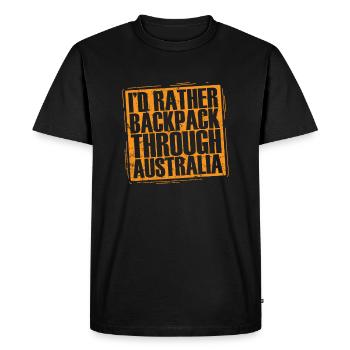 Je préfère Backpack à travers Outback Australia - T-shirt Premium bio Homme - noir - Devant - Nico (187cm)