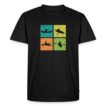 Kayak and Canoe Boat Paddle Boat Canoeing - Men's Premium Organic T-Shirt - black - Front - Nico (187cm)