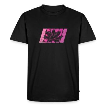 Fleur de lotus Fleur de lotus Plante asiatique - T-shirt Premium bio Homme - noir - Devant - Nico (187cm)