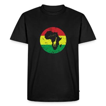 Girafe Contour Afrique Carte du continent - T-shirt Premium bio Homme - noir - Devant - Nico (187cm)