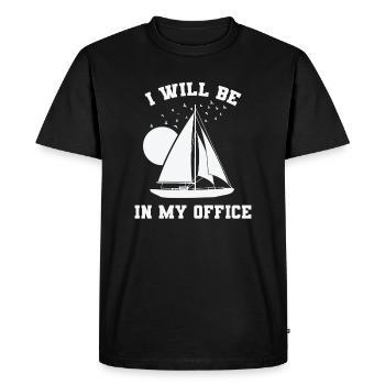 Je serai dans mon bureau Sailing Boat Sport - T-shirt Premium bio Homme - noir - Devant - Nico (187cm)