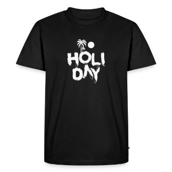 Vacances Vacances Loisirs Voyage en famille - T-shirt Premium bio Homme - noir - Devant - Nico (187cm)