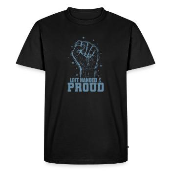 Gaucher Vie Écriture Gaucher Gaucher - T-shirt Premium bio Homme - noir - Devant - Nico (187cm)