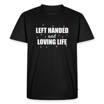 Gaucher et aimer la vie Gaucher - T-shirt Premium bio Homme - noir - Devant - Nico (187cm)