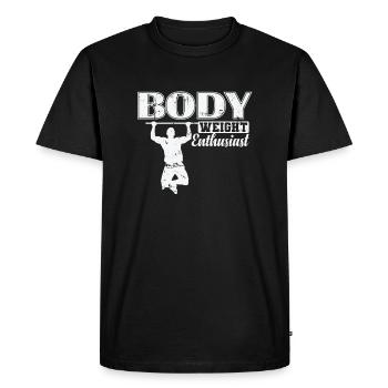 Entraînement de fitness passionné de poids corporel - T-shirt Premium bio Homme - noir - Devant - Nico (187cm)