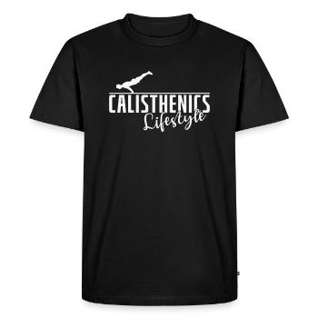 Calisthenics Lifestyle Fitness Workout - T-shirt Premium bio Homme - noir - Devant - Nico (187cm)