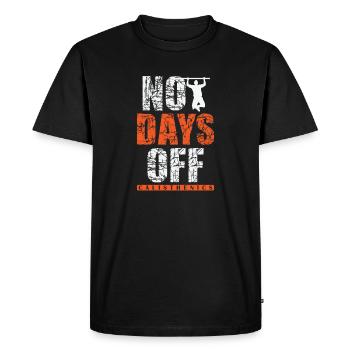 No Days Off Calisthenics Fitness Workout - Men's Premium Organic T-Shirt - black - Front - Nico (187cm)