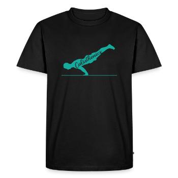 Handstand Calisthenics Fitness Workout - Men's Premium Organic T-Shirt - black - Front - Nico (187cm)
