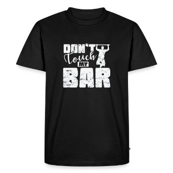 Don't Touch my Bar Calisthenics Fitness - Men's Premium Organic T-Shirt - black - Front - Nico (187cm)
