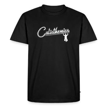 Calisthenics Fitness Training Body Workout - Men's Premium Organic T-Shirt - black - Front - Nico (187cm)