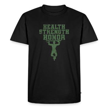 Santé Force Honor Fitness Workout - T-shirt Premium bio Homme - noir - Devant - Nico (187cm)