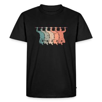 Pull-up Calisthenics Fitness Workout - Men's Premium Organic T-Shirt - black - Front - Nico (187cm)