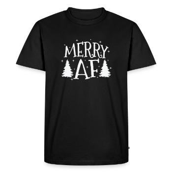 Joyeux Noël Temps en famille X-Mas - T-shirt Premium bio Homme - noir - Devant - Nico (187cm)