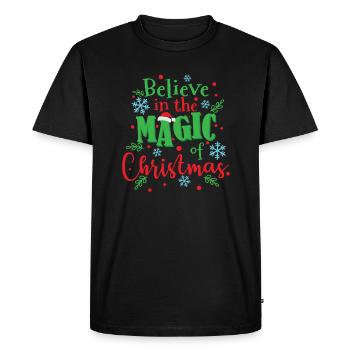 Croyez en la magie de Noël Weihnachten - T-shirt Premium bio Homme - noir - Devant - Nico (187cm)