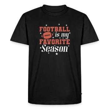 Le football est mon sport de saison préféré - T-shirt Premium bio Homme - noir - Devant - Nico (187cm)