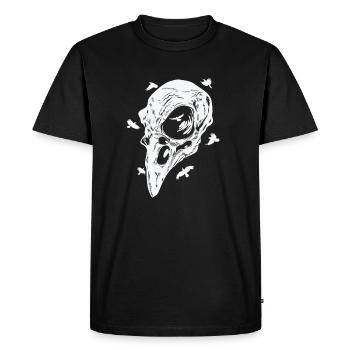 Crâne osseux d’un oiseau corbeau corbeau - T-shirt Premium bio Homme - noir - Devant - Nico (187cm)