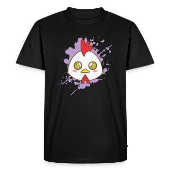 Poulet Coq dans le style Kawaii Animal Japan - T-shirt Premium bio Homme - noir - Devant - Nico (187cm)