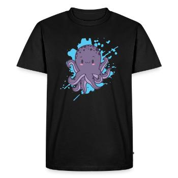 Octopus Octopus in Kawaii style animal Japan - Men's Premium Organic T-Shirt - black - Front - Nico (187cm)