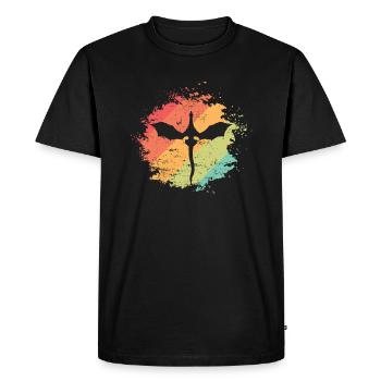 Dragon Dessin de conte de fées Animal - T-shirt Premium bio Homme - noir - Devant - Nico (187cm)