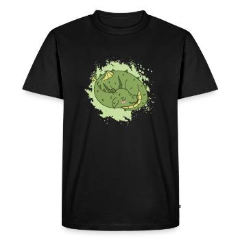 Dragon dort mignon animal fantastique - T-shirt Premium bio Homme - noir - Devant - Nico (187cm)