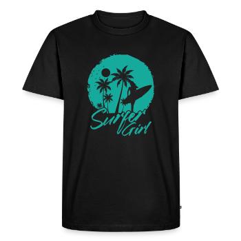 Surfer Girl Surfing Water Sports Wind - Men's Premium Organic T-Shirt - black - Front - Nico (187cm)