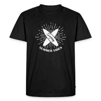 Surfing Summer Vibes Wind Wellenreiten - Men's Premium Organic T-Shirt - black - Front - Nico (187cm)