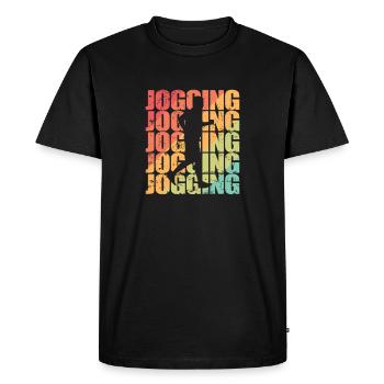 Jogging Racing Fitness Sports Running - T-shirt Premium bio Homme - noir - Devant - Nico (187cm)