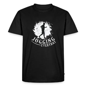 Jogging everyday Fitness Sport Running - Men's Premium Organic T-Shirt - black - Front - Nico (187cm)