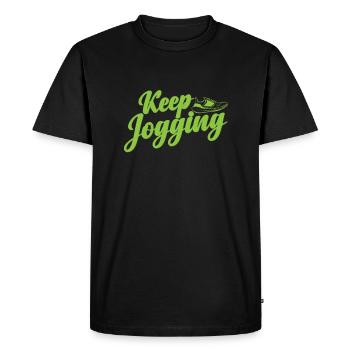 Keep Jogging Fitness Sport Running - Men's Premium Organic T-Shirt - black - Front - Nico (187cm)