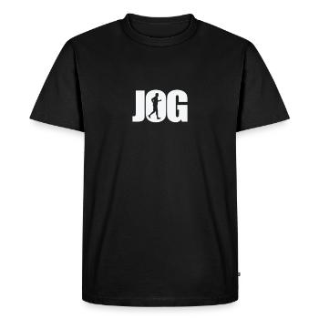 Jog Jogging Fitness Sports Running - Men's Premium Organic T-Shirt - black - Front - Nico (187cm)