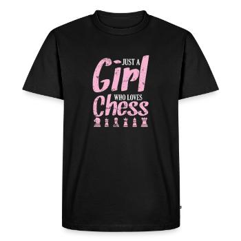 Just a Girl who loves Chess Chess Brain Teaser - Men's Premium Organic T-Shirt - black - Front - Nico (187cm)