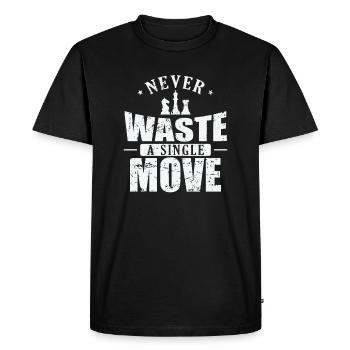 Ne gaspillez jamais un seul coup Casse-tête d’échecs - T-shirt Premium bio Homme - noir - Devant - Nico (187cm)
