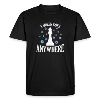 Une reine va n’importe où Casse-tête aux échecs - T-shirt Premium bio Homme - noir - Devant - Nico (187cm)