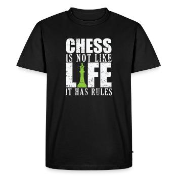 Chess is not like Life it has Rules Schach - Men's Premium Organic T-Shirt - black - Front - Nico (187cm)