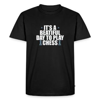 It's a beautiful Day to play Chess Schach - Men's Premium Organic T-Shirt - black - Front - Nico (187cm)