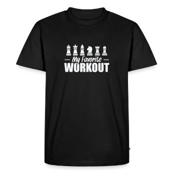 My Favorite Workout Chess Brain Teaser - Men's Premium Organic T-Shirt - black - Front - Nico (187cm)