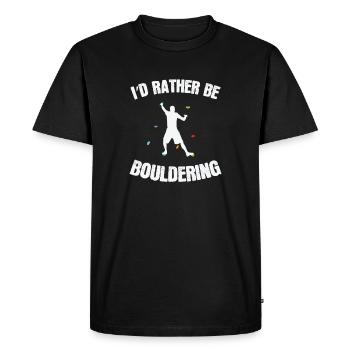 I'd rather be bouldering climbing hobby - Men's Premium Organic T-Shirt - black - Front - Nico (187cm)