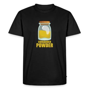Coriandre poudre épice goût cuisson - T-shirt Premium bio Homme - noir - Devant - Nico (187cm)