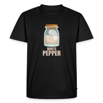 Épices au poivre blanc Goût Cuisine - T-shirt Premium bio Homme - noir - Devant - Nico (187cm)