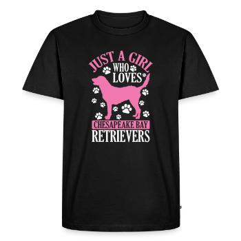 Juste une fille qui aime les Chesapeake Bay Retrievers - T-shirt Premium bio Homme - noir - Devant - Nico (187cm)