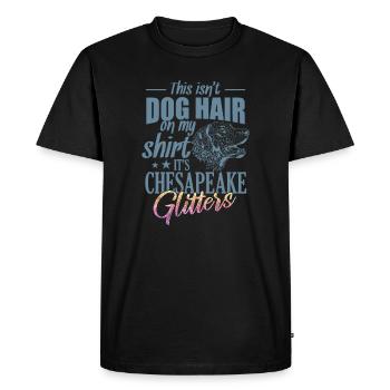Ce n’est pas des poils de chien, c’est des paillettes de Chesapeake - T-shirt Premium bio Homme - noir - Devant - Nico (187cm)