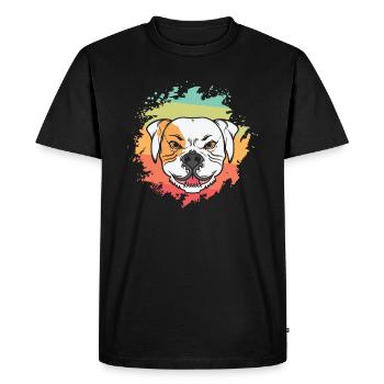 Mauvais Bulldog Expression Faciale Pet - T-shirt Premium bio Homme - noir - Devant - Nico (187cm)