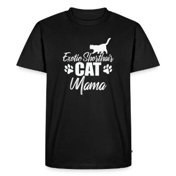 Chat exotique à poil court Mama British Cat - T-shirt Premium bio Homme - noir - Devant - Nico (187cm)