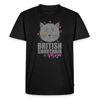 British Shorthair Maman Cat Pet - T-shirt Premium bio Homme - noir - Devant - Nico (187cm)