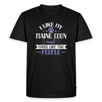 I Like my Maine Coon and Maybe like two People - Men's Premium Organic T-Shirt - black - Front - Nico (187cm)