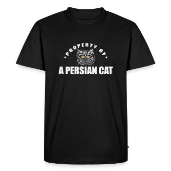 Propriété d’un chat persan race de chat domestique - T-shirt Premium bio Homme - noir - Devant - Nico (187cm)