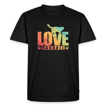 Love Ragdoll Pet Cat Race - T-shirt Premium bio Homme - noir - Devant - Nico (187cm)
