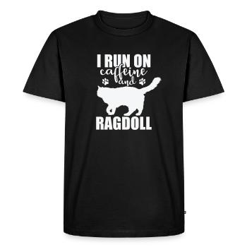 Je cours avec de la caféine et du chiffonnier chat domestique - T-shirt Premium bio Homme - noir - Devant - Nico (187cm)