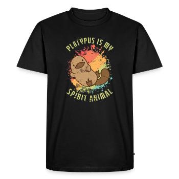 Ornithorynque est mon animal spirituel Schnabeltier - T-shirt Premium bio Homme - noir - Devant - Nico (187cm)