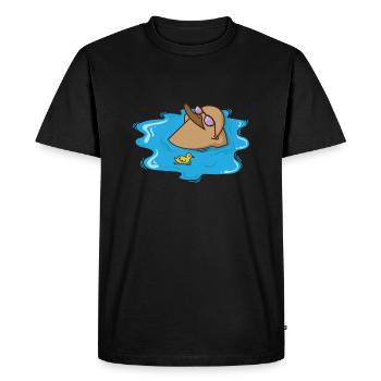 Ornithorynque s’allonge dans l’eau et se détend - T-shirt Premium bio Homme - noir - Devant - Nico (187cm)